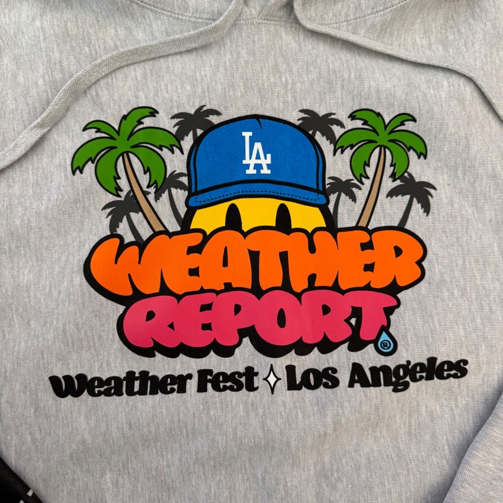 Weather Report Hoodie Weather‎ Fest Los Angeles Graphic Print Pullover - Picture 3 of 10
